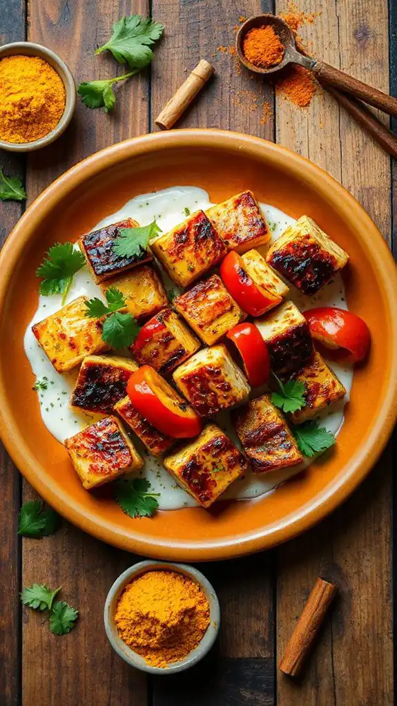 microwave grilled paneer snack