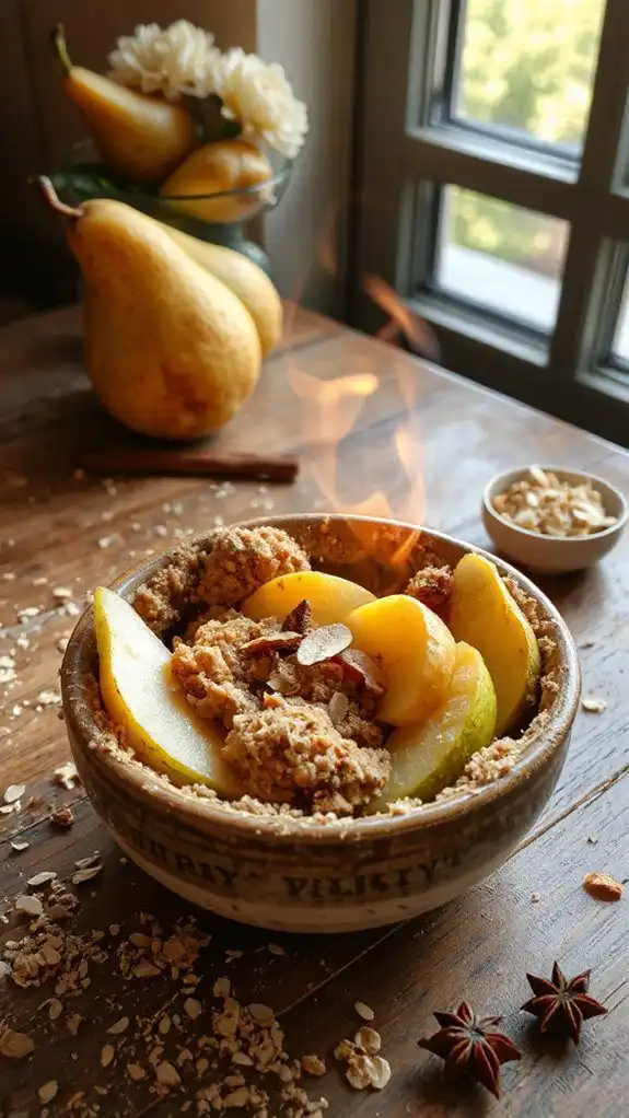 microwave pear almond dessert
