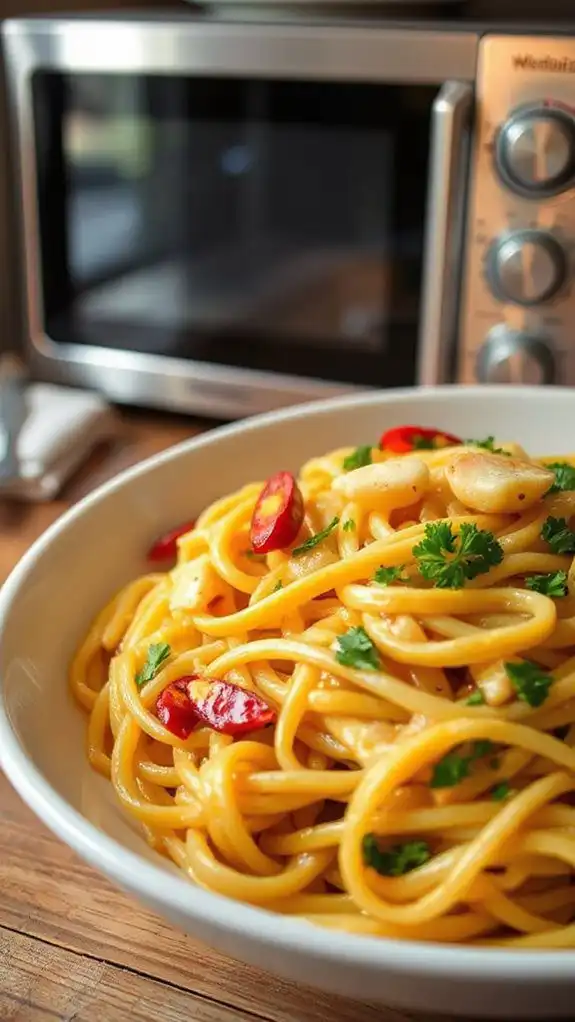microwave spaghetti aglio e olio
