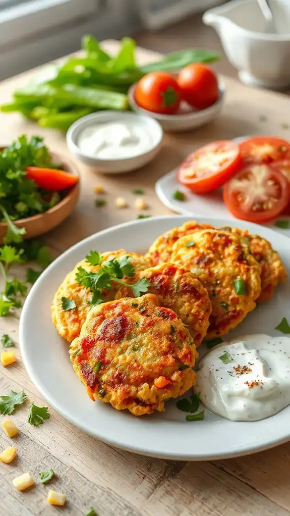 microwave zucchini corn fritters