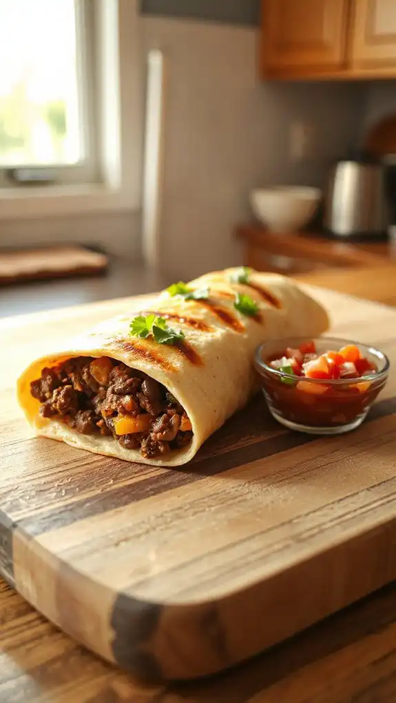 microwaveable beef and bean
