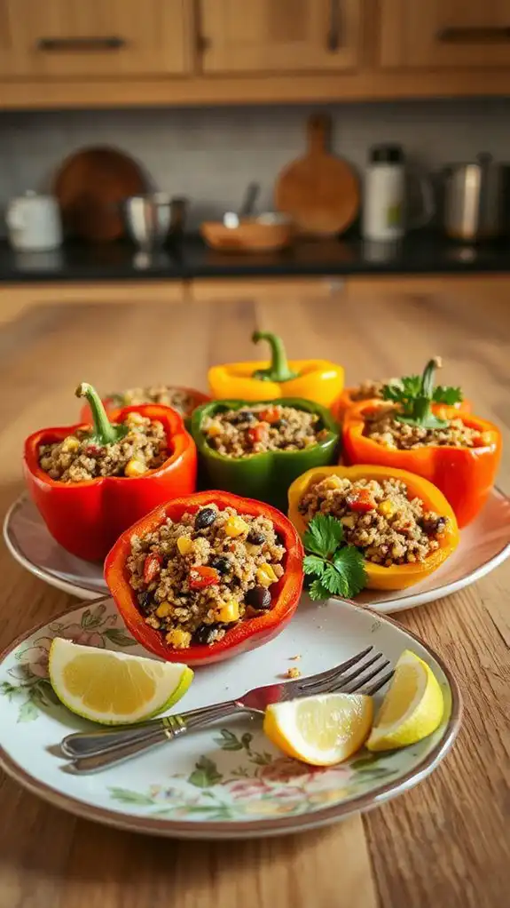 microwaveable stuffed bell peppers