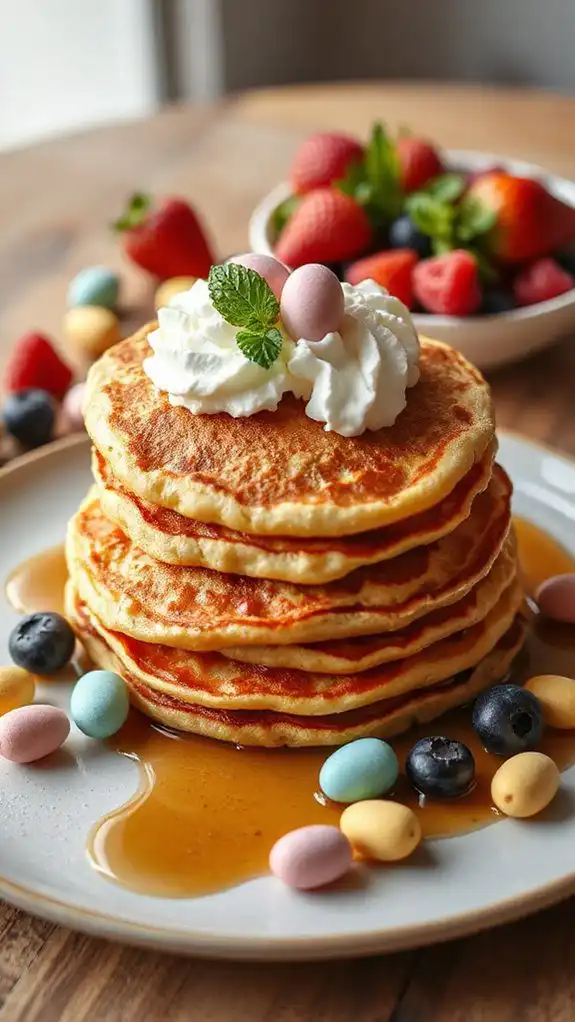 mini pancakes with eggs