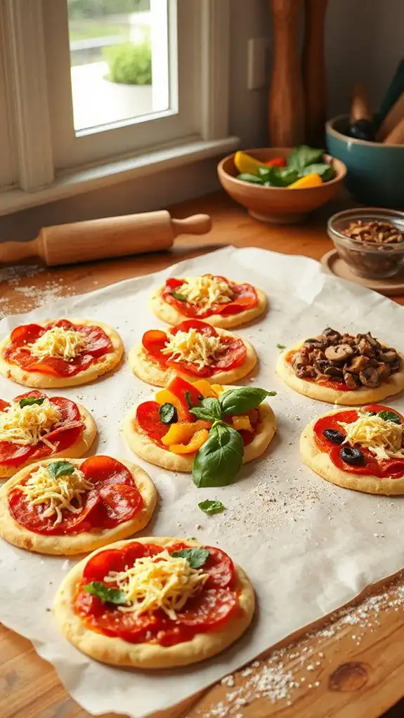 mini pizzas made at home
