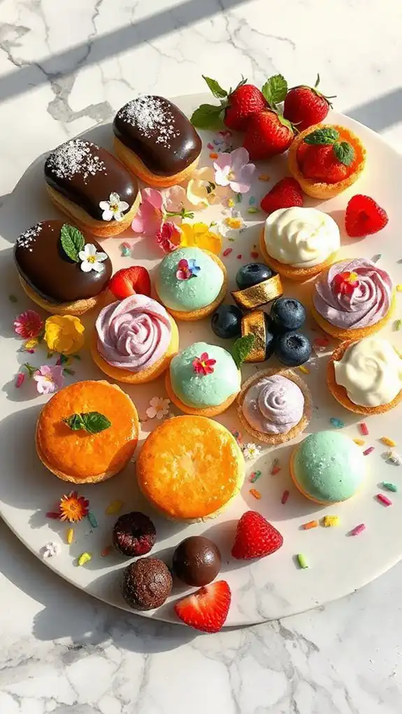 miniature festive pastry board
