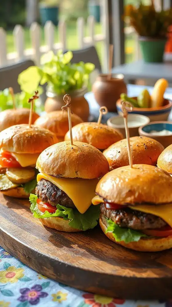 miniature homemade burgers sliders