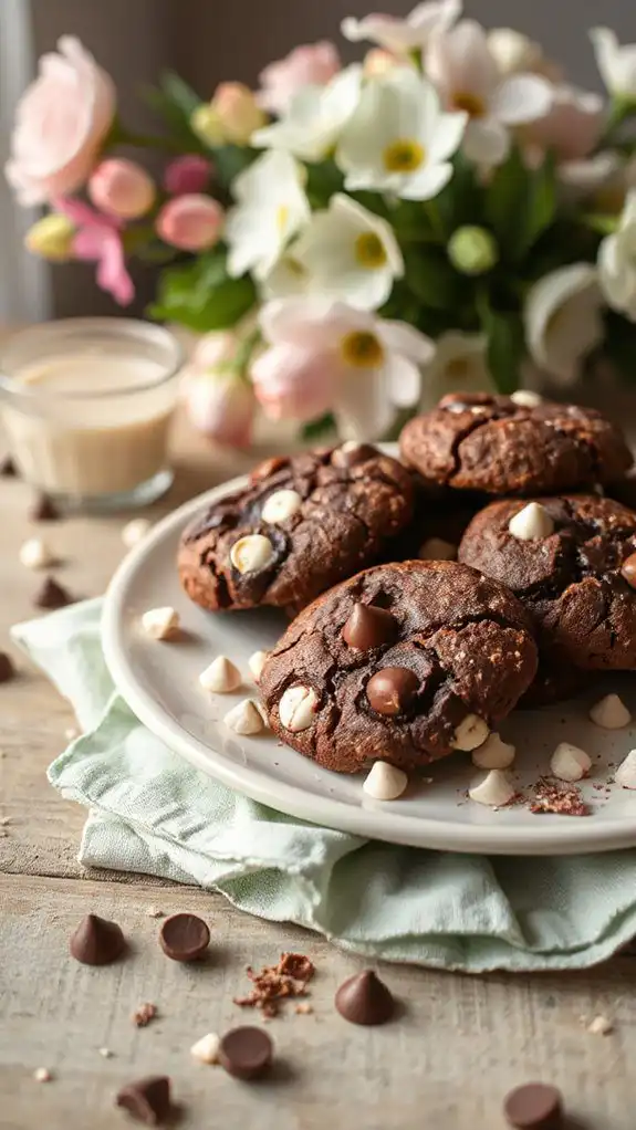 mint chocolate pudding cookies