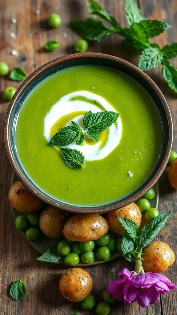 minted pea potato soup minted pea potato soup