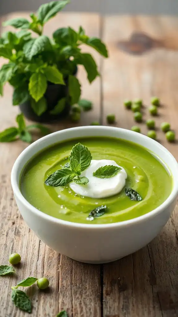 minted yogurt green pea soup minted yogurt green pea soup