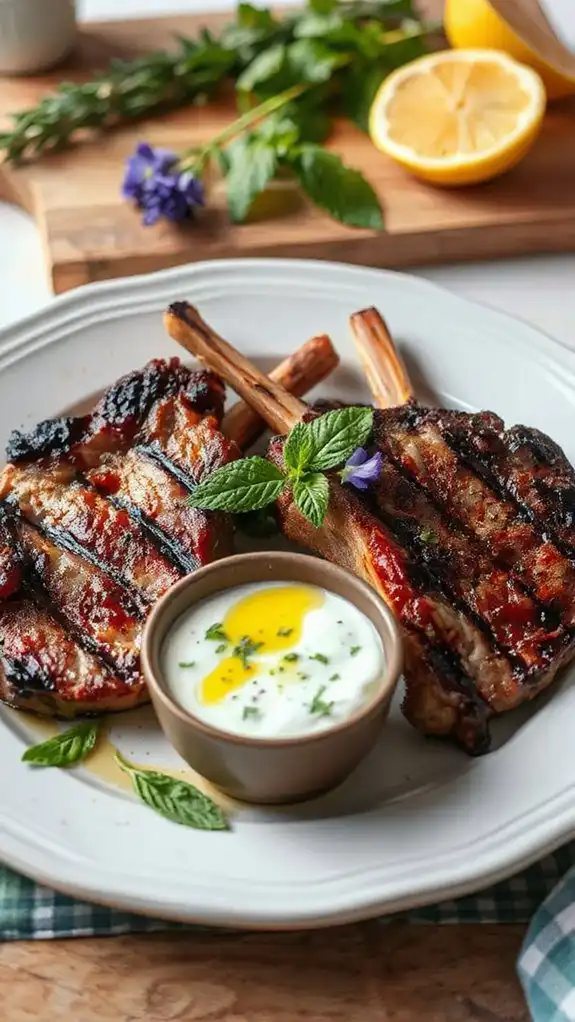 minted yogurt lamb chops