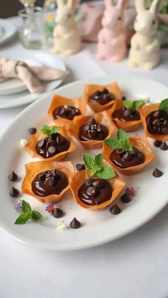 minty chocolate dessert cups