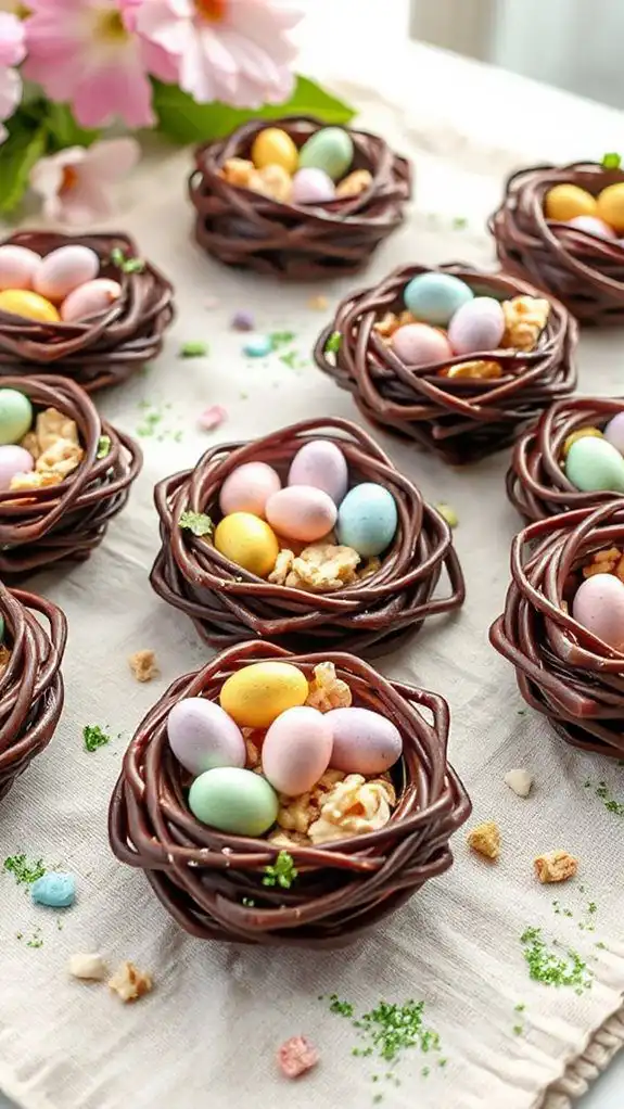 minty chocolate dessert nest