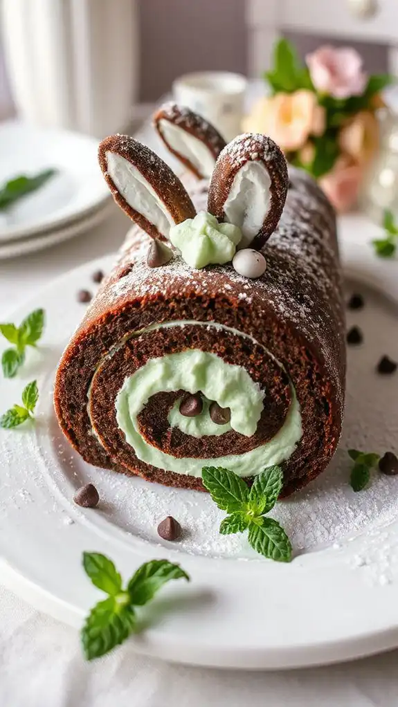 minty chocolate dessert roll minty chocolate dessert roll