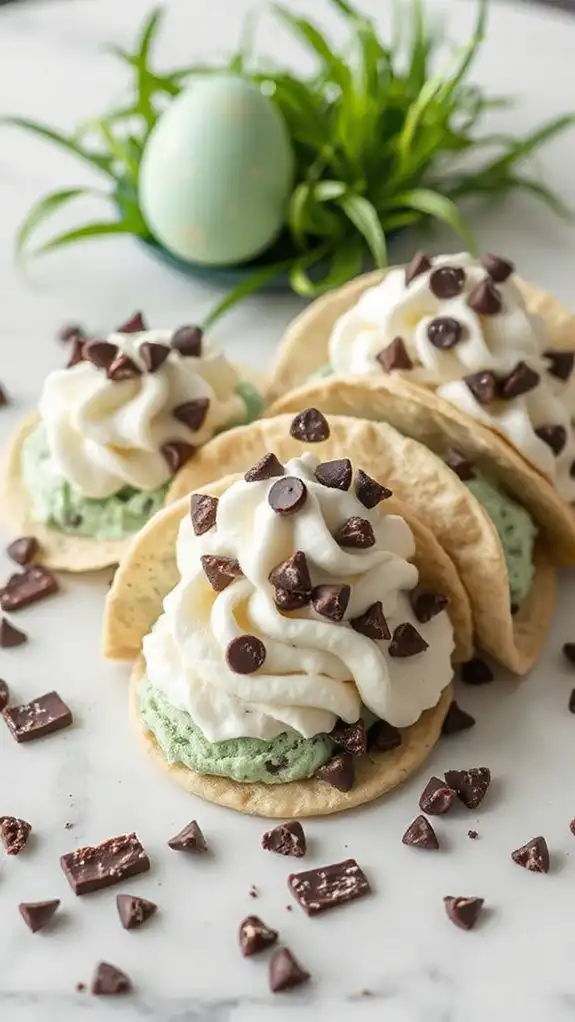 minty chocolate dessert taco
