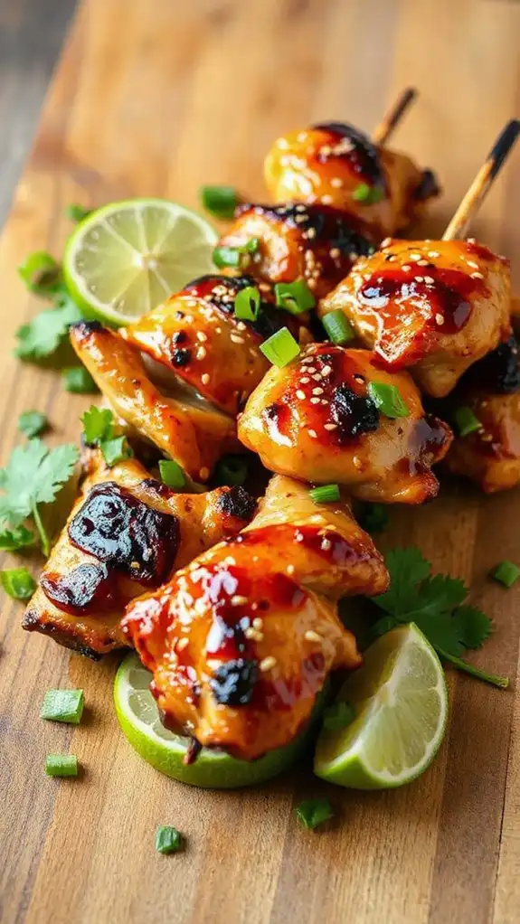 miso glazed chicken skewers