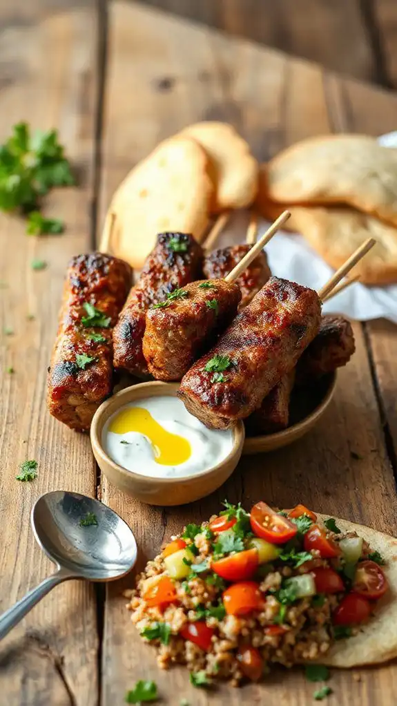 mixing lamb kofta ingredients
