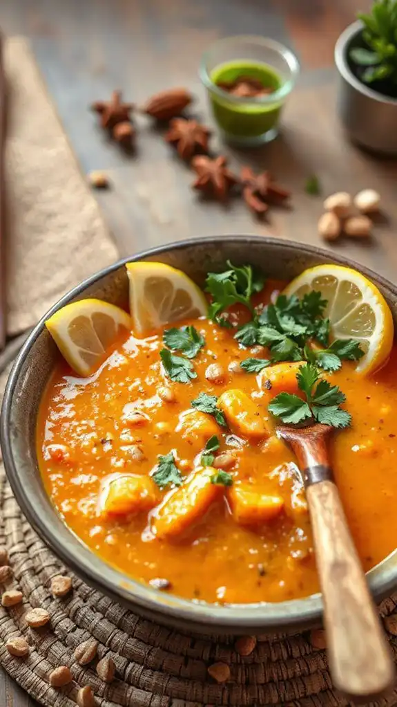 moroccan spiced carrot lentil soup
