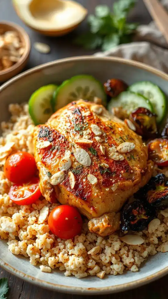moroccan spiced chicken rice bowl