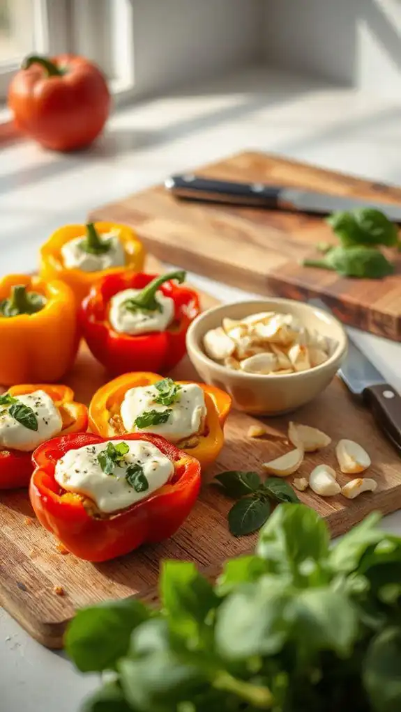 mozzarella filled pepper dish mozzarella filled pepper dish