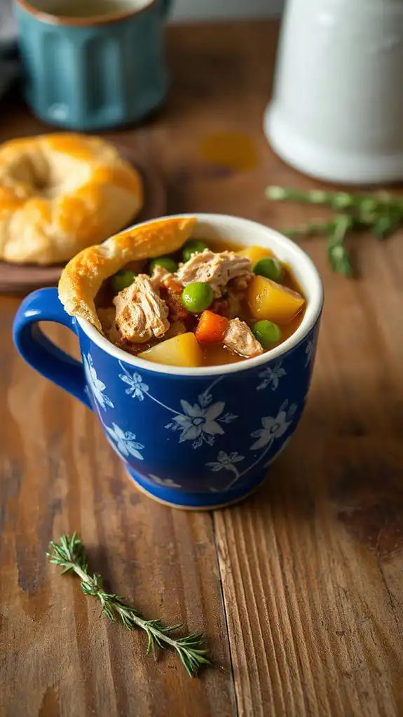 mug based chicken pot pie