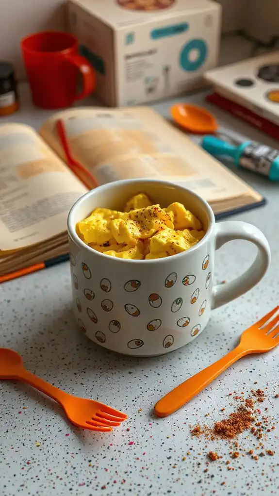 mug cooked scrambled eggs mug cooked scrambled eggs