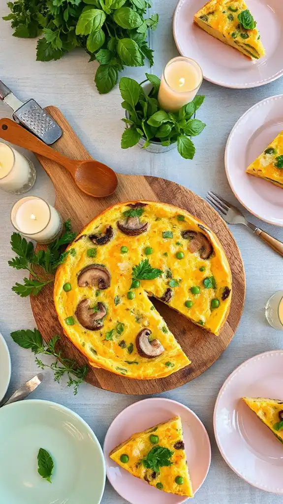 mushroom and pea frittata