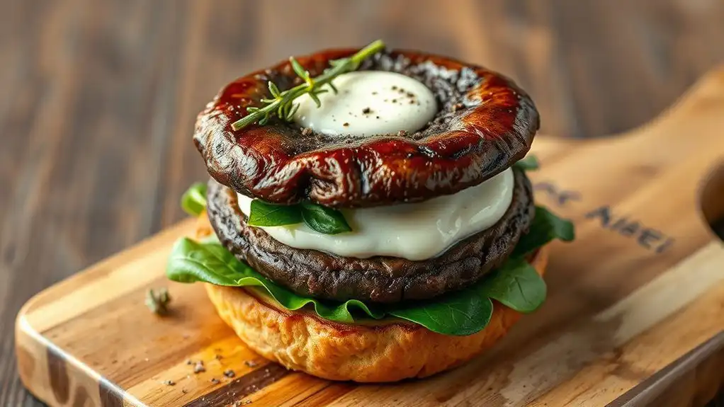 mushroom burger with cheese
