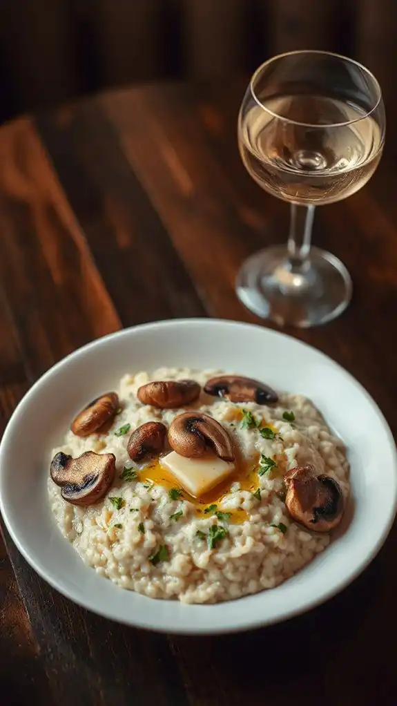 mushroom infused truffle risotto