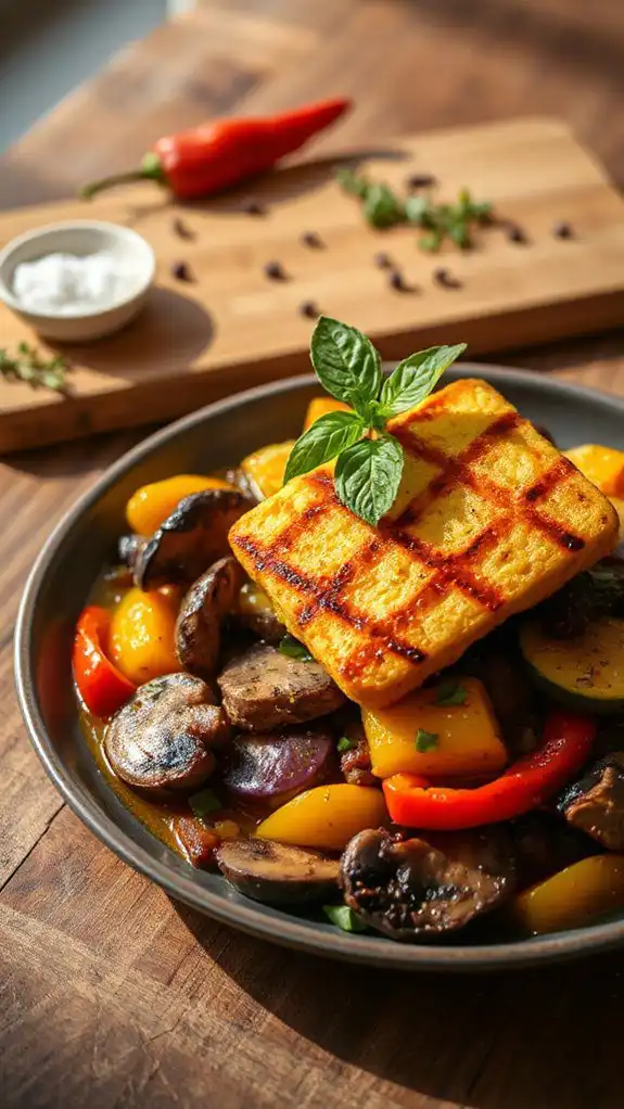 mushroom ratatouille and polenta