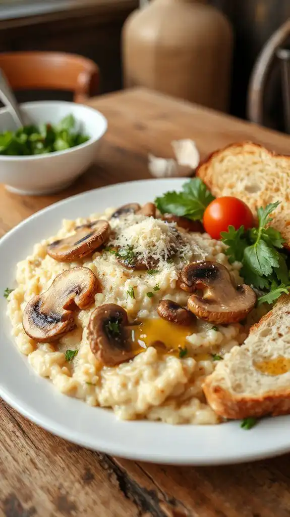 mushroom risotto with herbs