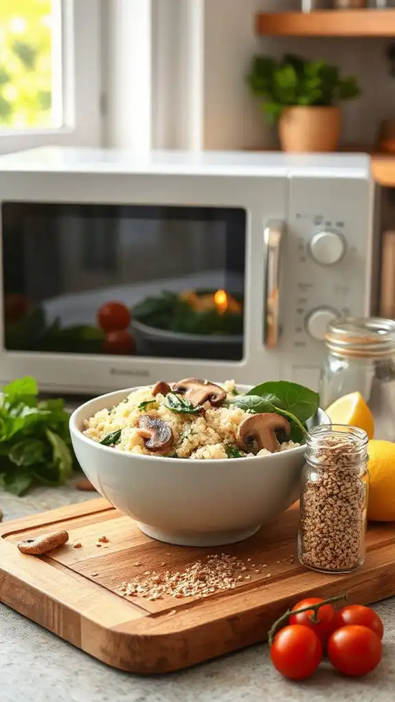 mushroom spinach couscous dish