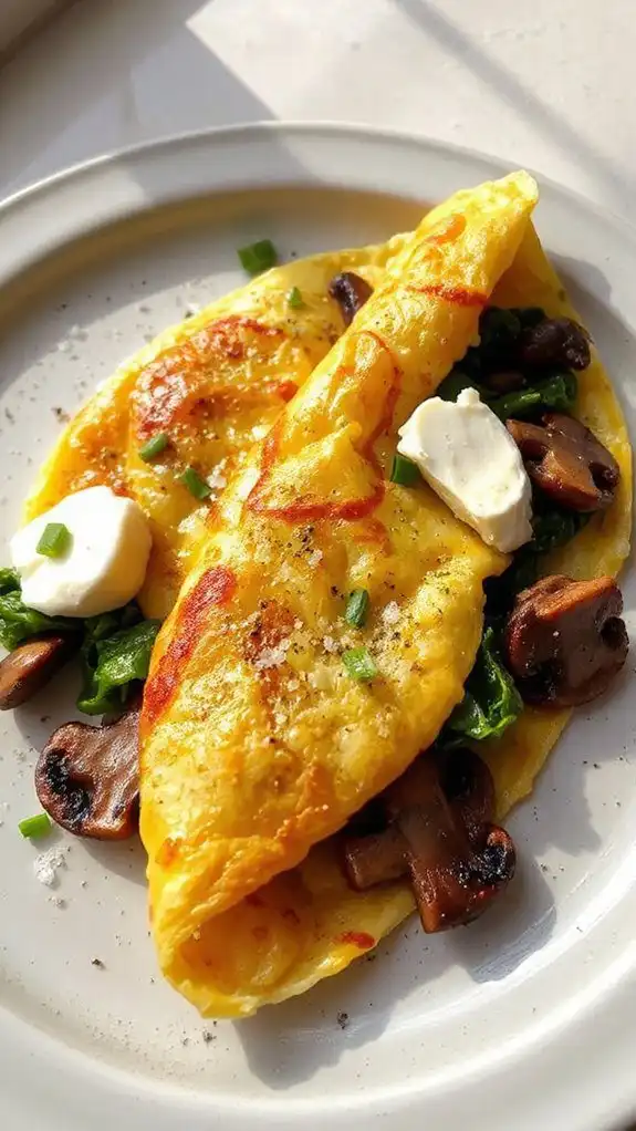 mushroom spinach egg dish