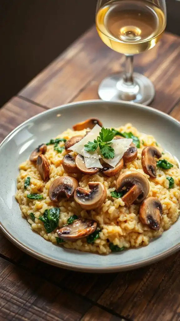 mushroom spinach risotto recipe