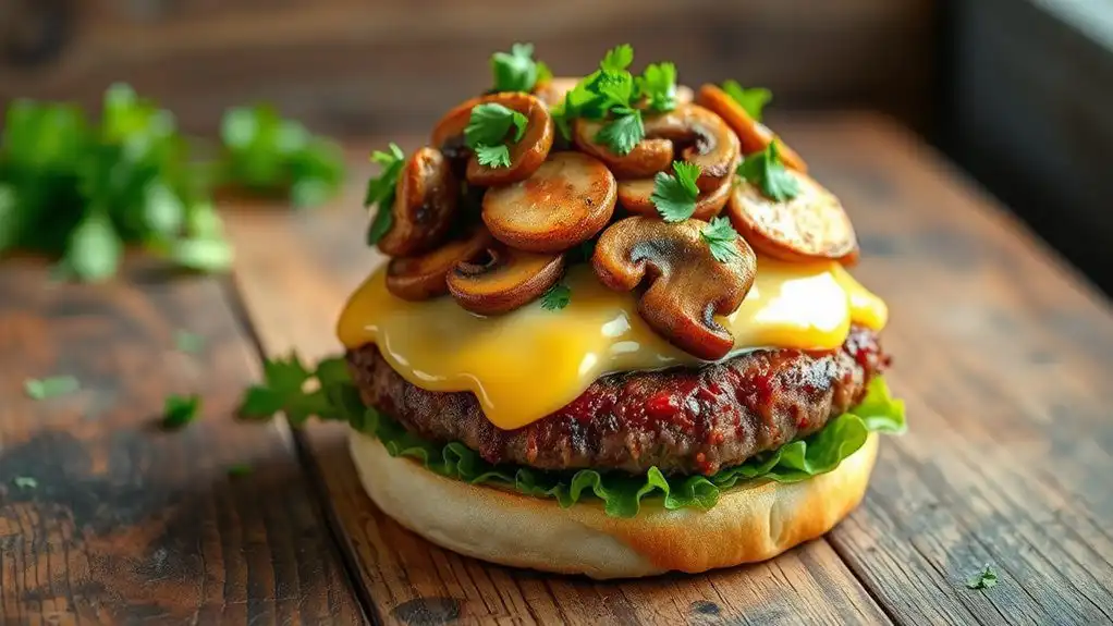 mushroom swiss beef burgers