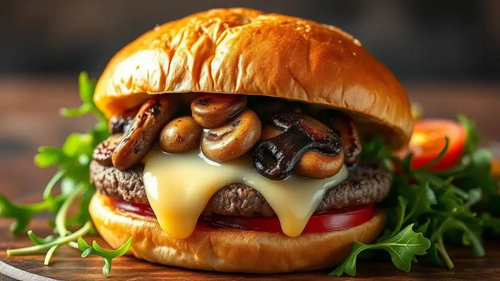 mushroom swiss burger delight