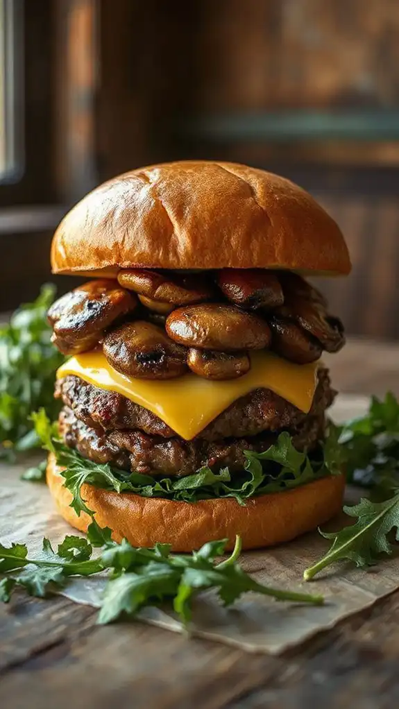 mushroom swiss burger delight