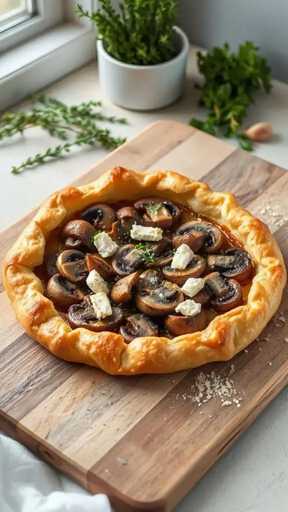 mushroom thyme goat cheese tart
