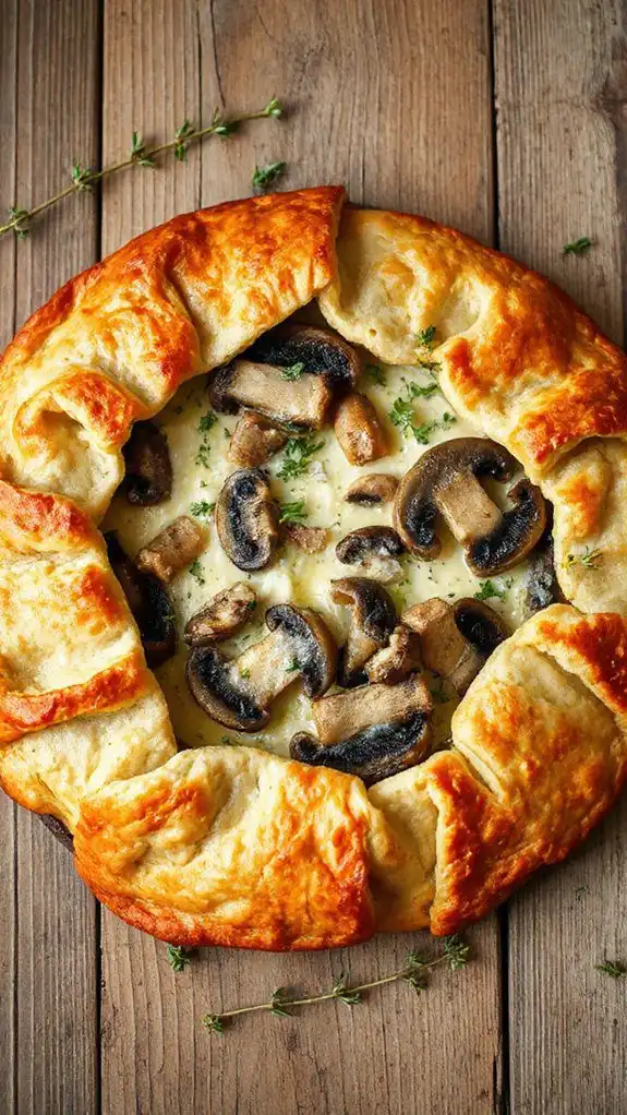 mushroom thyme pastry dish