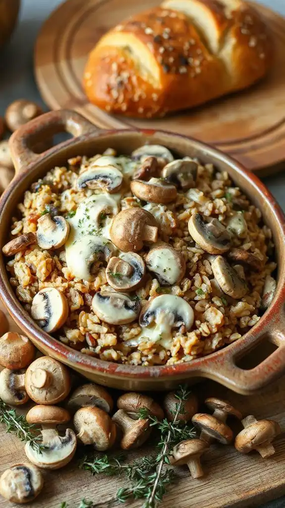 mushroom wild rice casserole