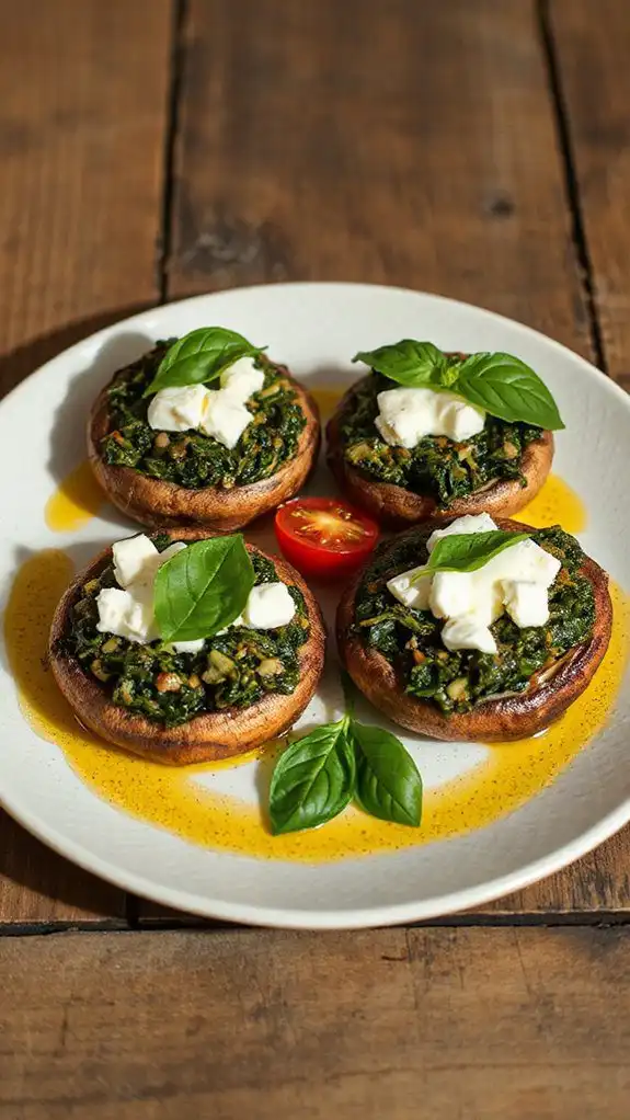 mushrooms stuffed with mozzarella