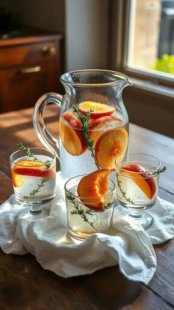 nectarine thyme flavored water nectarine thyme flavored water