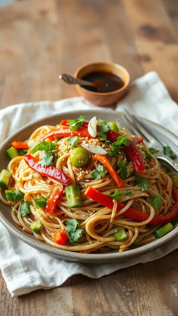 noodle salad with japanese flavors