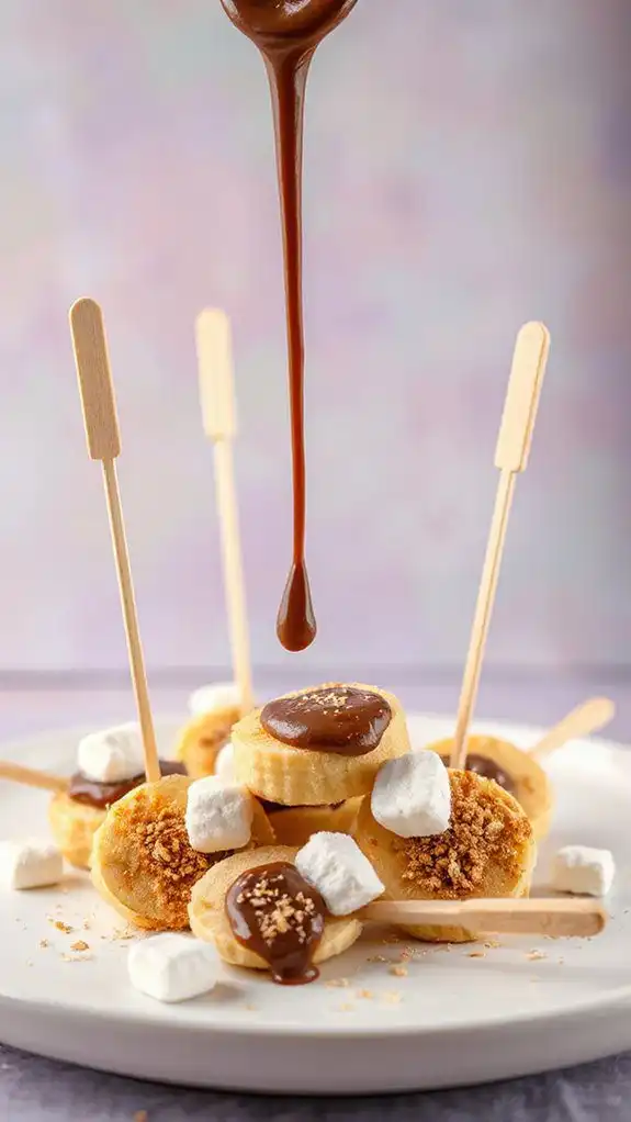 nutella filled banana skewers nutella filled banana skewers