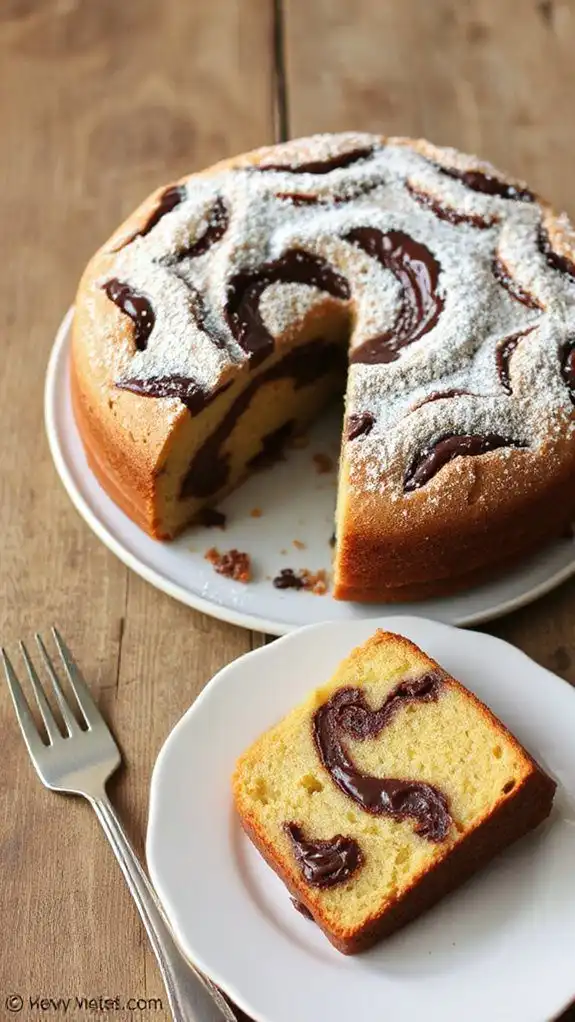 nutella filled coffee cake