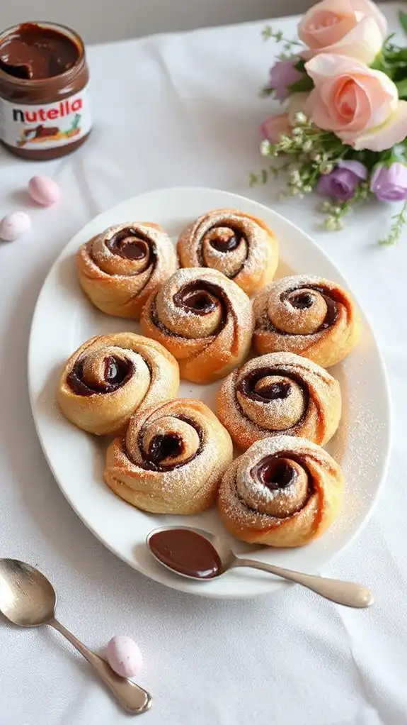 nutella filled pastry swirls