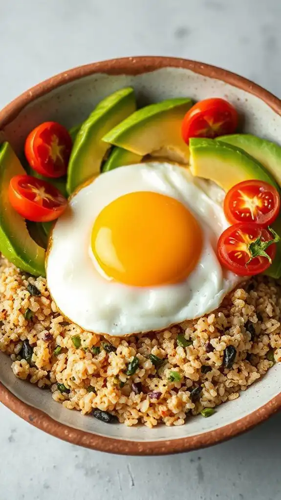 nutritious avocado and egg