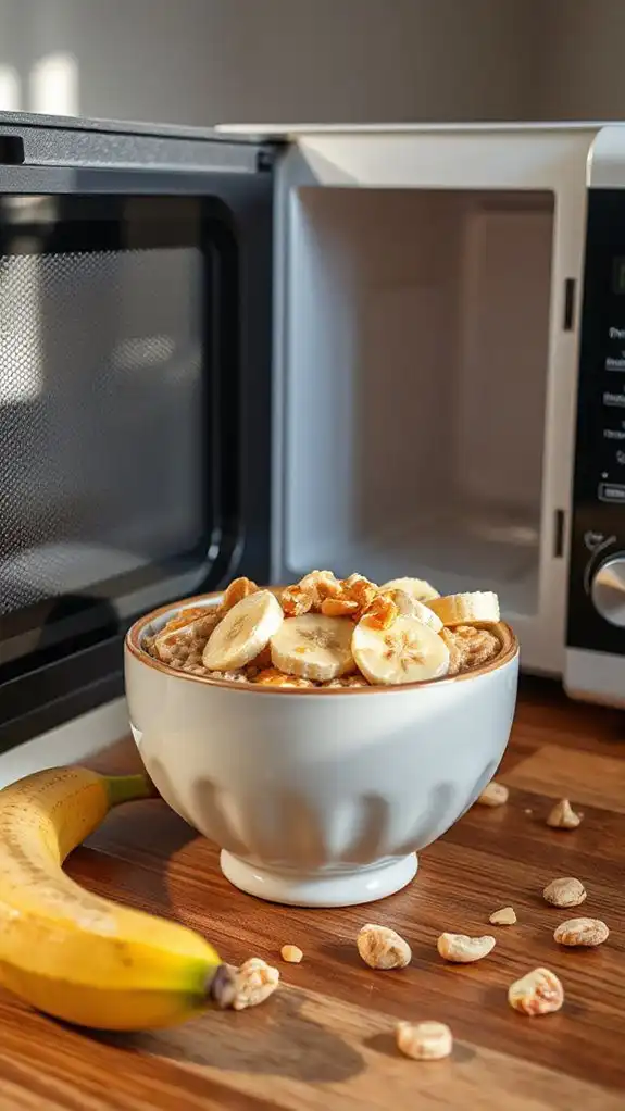 nutritious banana peanut butter oatmeal