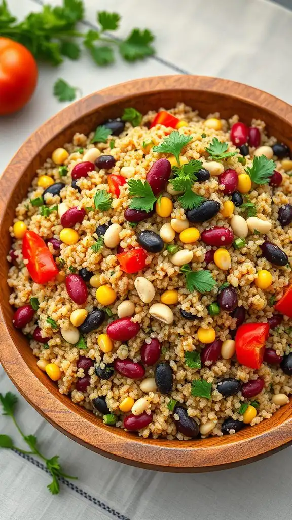 nutritious bean and quinoa salad