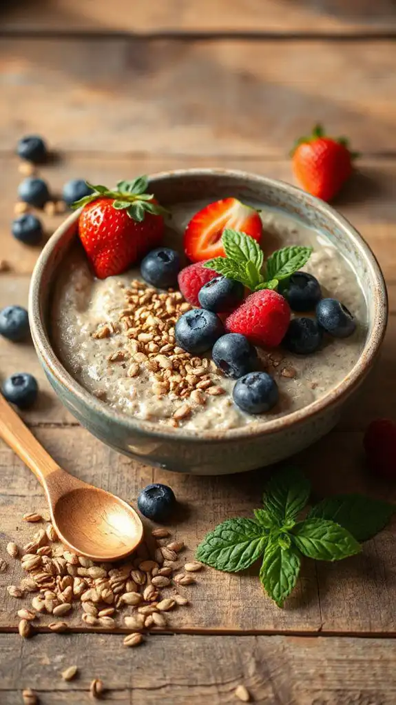 nutritious berry flaxseed porridge