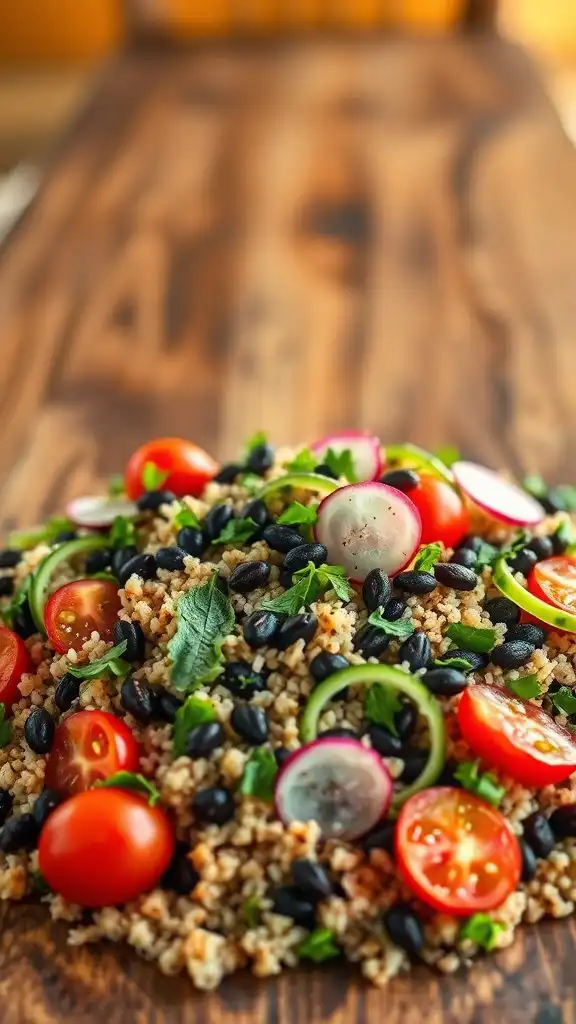 nutritious grain and lentil salad